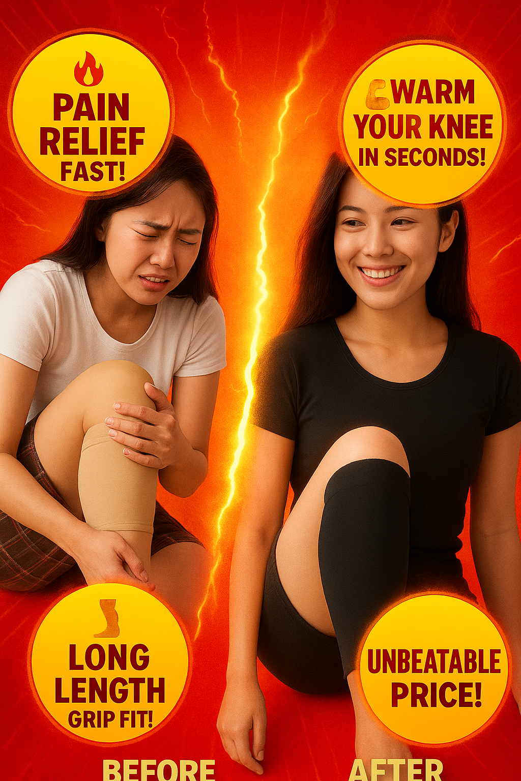 2x Knee Wamers + Free 2x Elbow Warmer Limited Time Offer Sale Live Now!