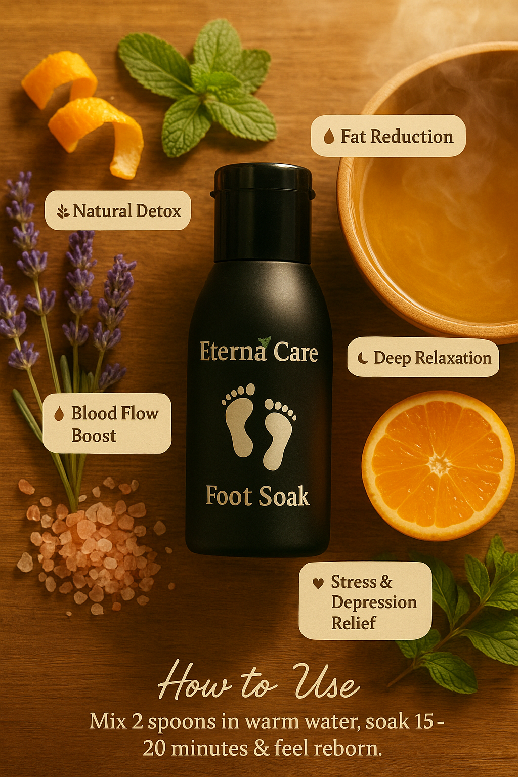 Eterna Care Herbal Foot Soak – Stress Relief, Fat Burn & Deep Sleep Formula