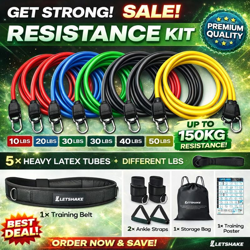 Professional Full Body Resistance Band Gym Kit  – Portable Home Gym for Men & Women