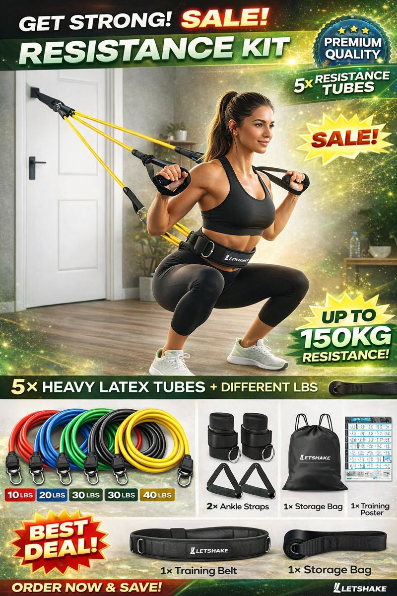 Professional Full Body Resistance Band Gym Kit  – Portable Home Gym for Men & Women