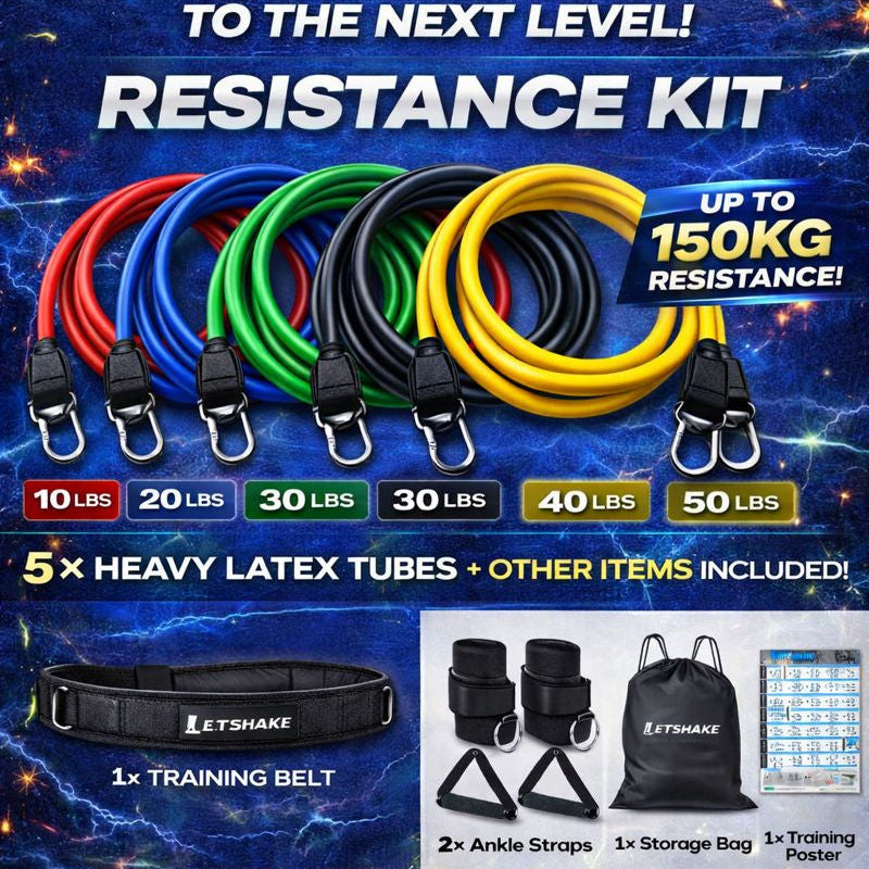 Professional Full Body Resistance Band Gym Kit  – Portable Home Gym for Men & Women